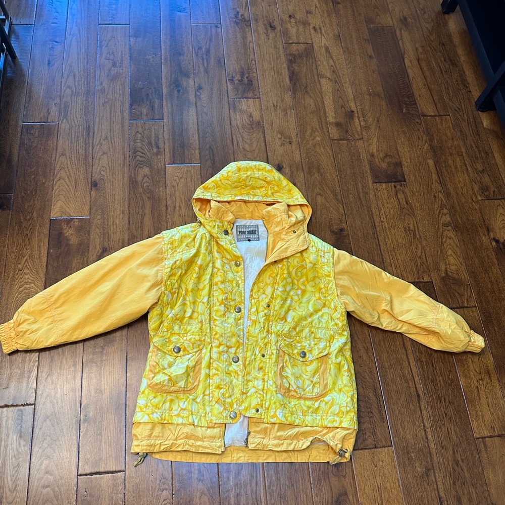 Vintage Japanese Point Square Yellow Ski Jacket Men’s